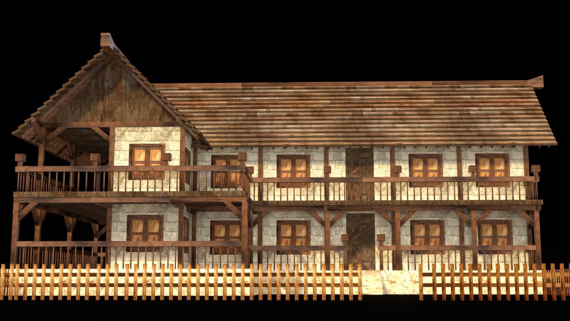 Medieval Blacksmith House 3D Asset Low-poly 3D model_10