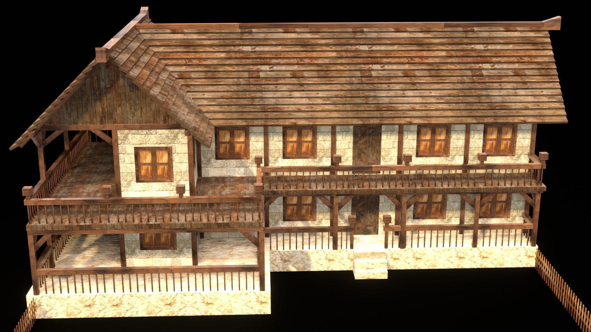 Medieval Blacksmith House 3D Asset Low-poly 3D model_1
