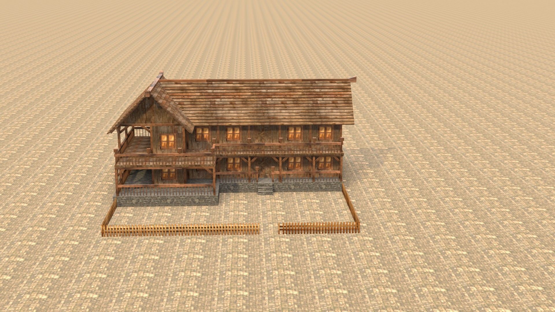 Low Poly Peasant House for Medieval Scenes Low-poly 3D model_17