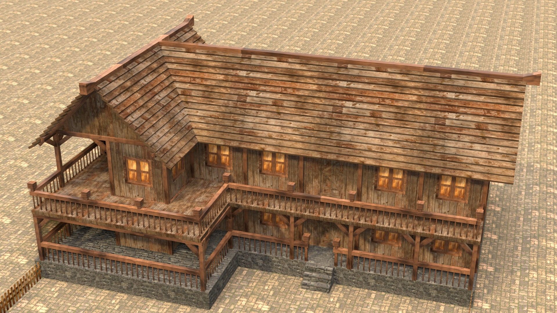 Low Poly Peasant House for Medieval Scenes Low-poly 3D model_3