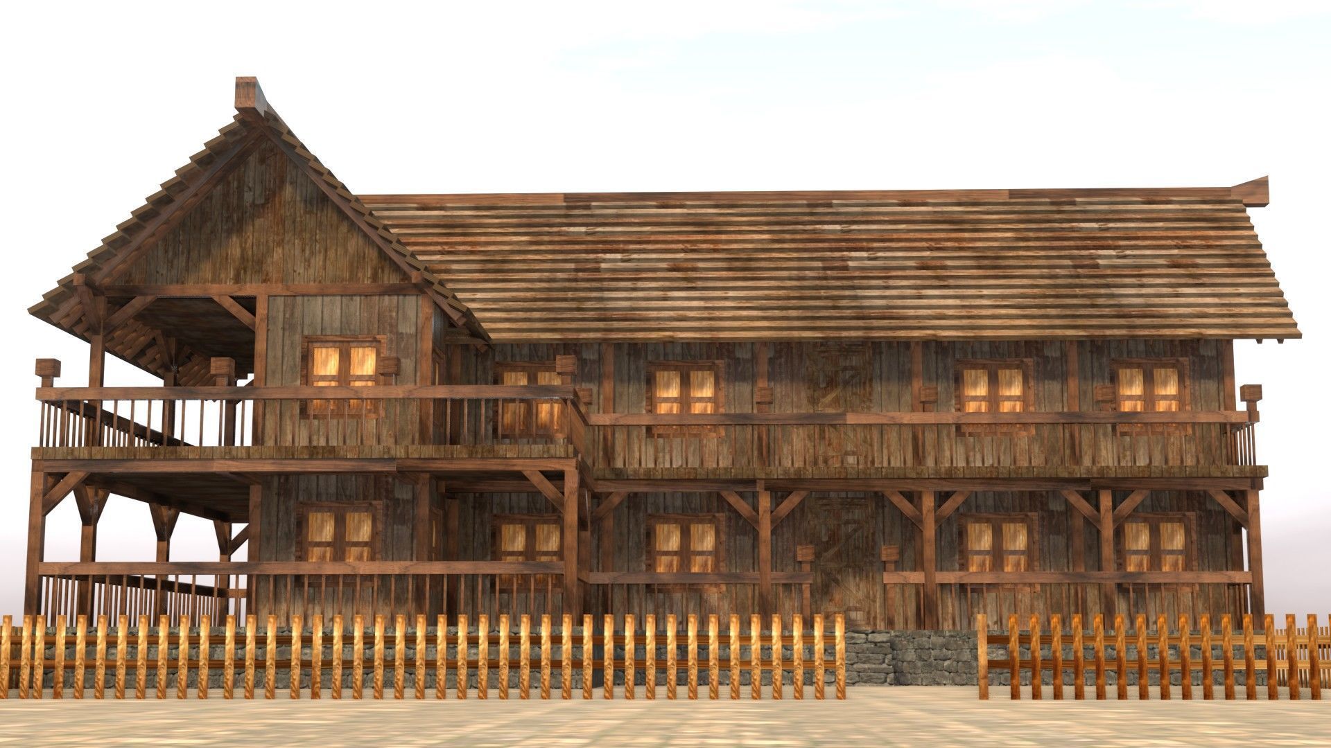 Low Poly Peasant House for Medieval Scenes Low-poly 3D model_10