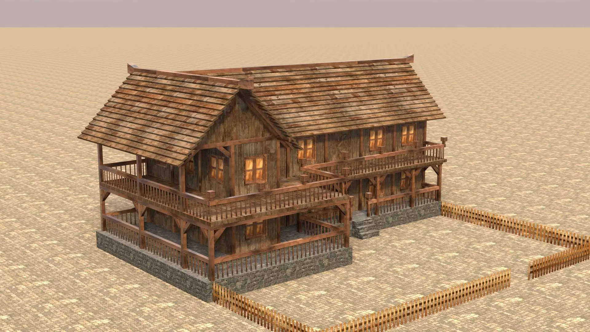 Low Poly Peasant House for Medieval Scenes Low-poly 3D model_0