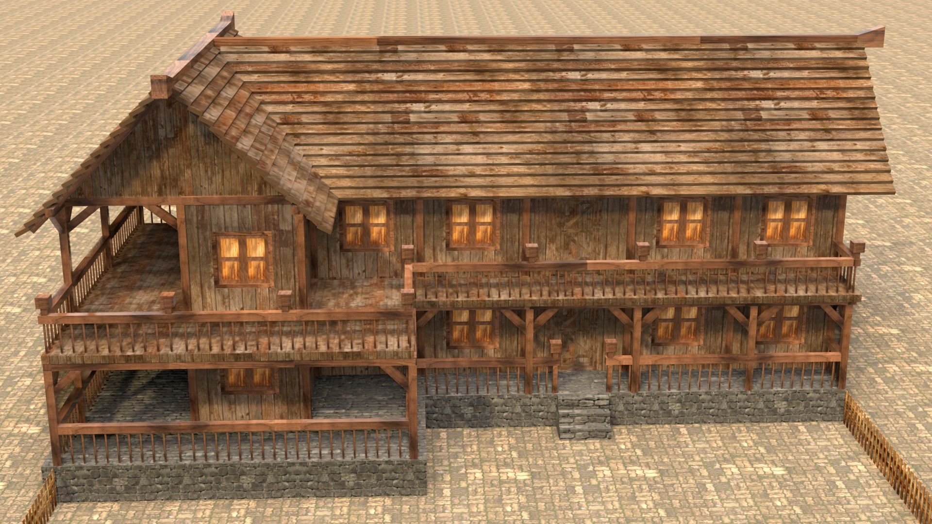 Low Poly Peasant House for Medieval Scenes Low-poly 3D model_1