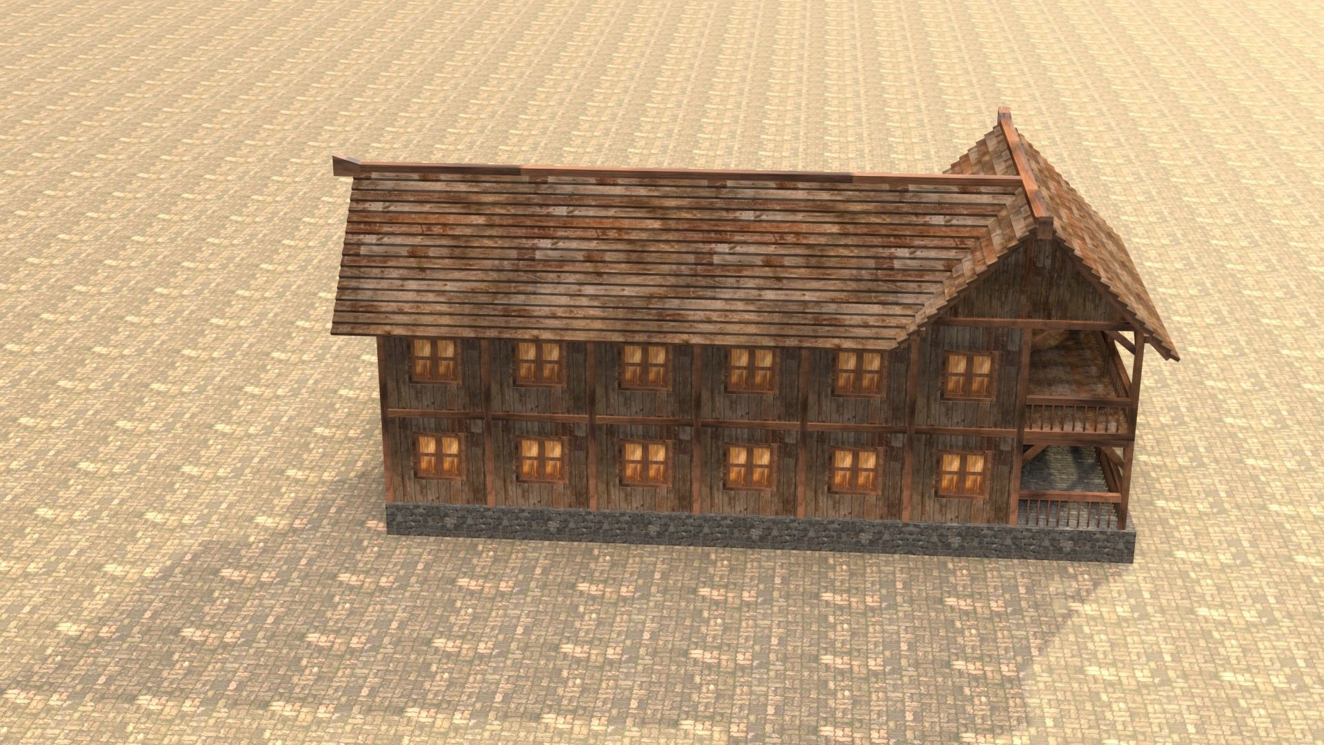 Low Poly Peasant House for Medieval Scenes Low-poly 3D model_15