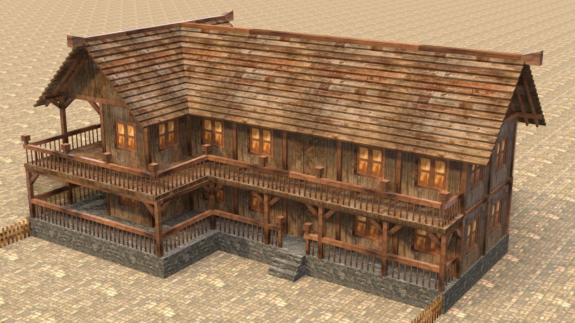 Low Poly Peasant House for Medieval Scenes Low-poly 3D model_2