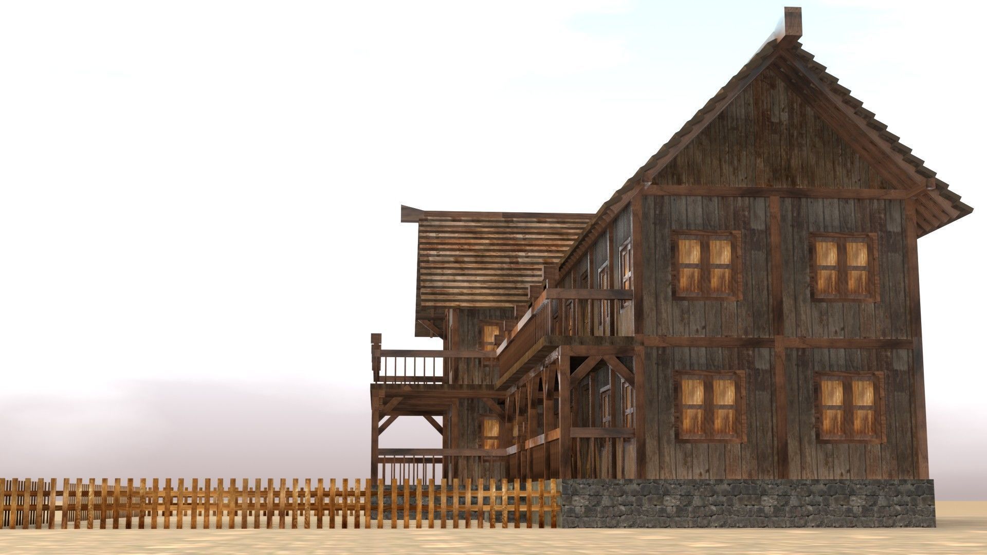 Low Poly Peasant House for Medieval Scenes Low-poly 3D model_12