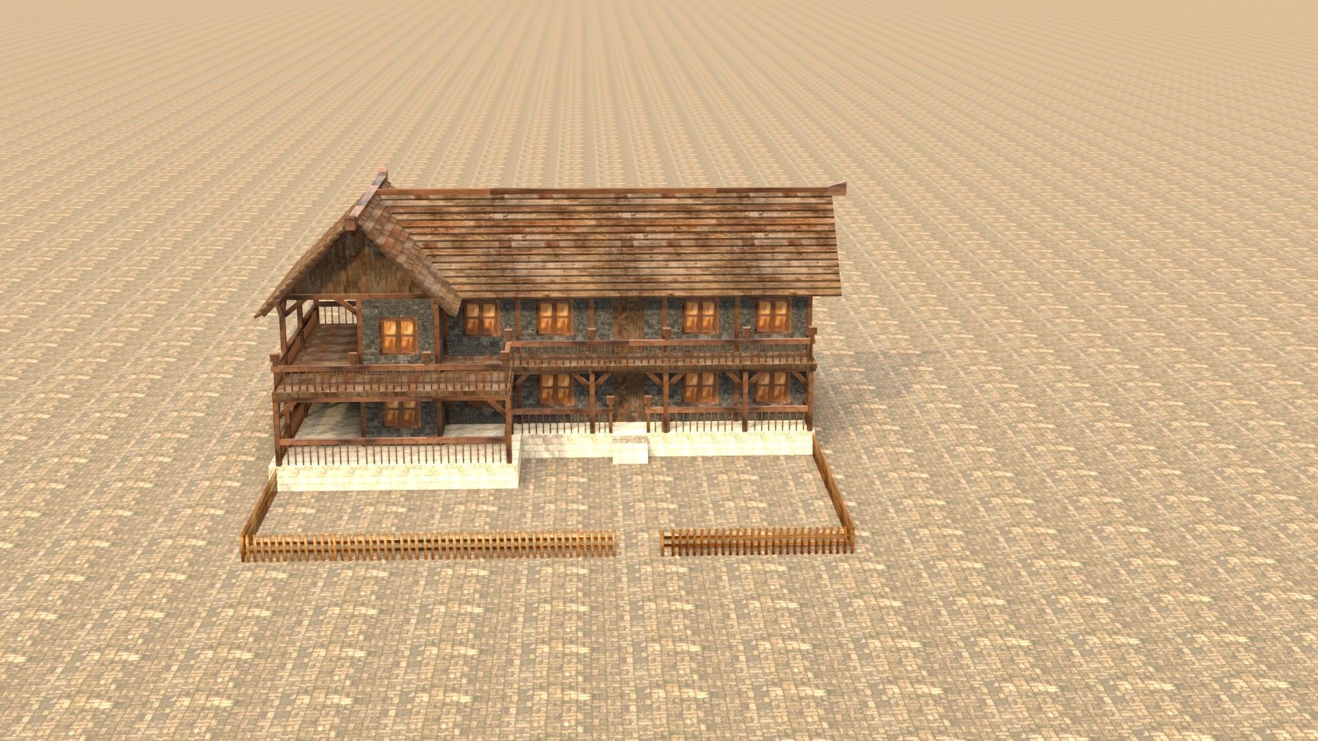 Low Poly Medieval House 3D Model Low-poly 3D model_17