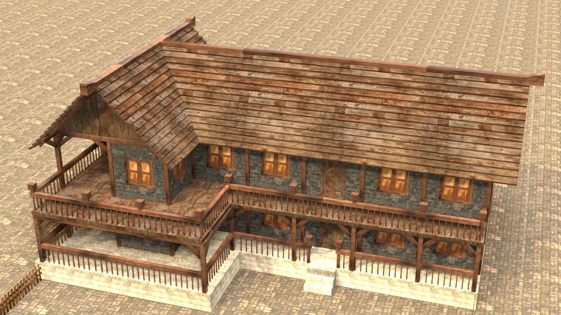 Low Poly Medieval House 3D Model Low-poly 3D model_3