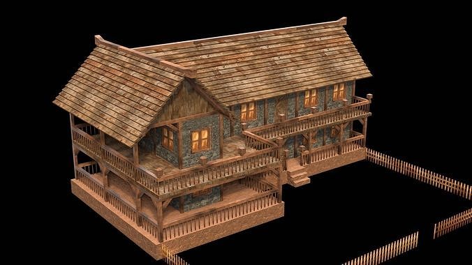 Historical Medieval Building Low Poly Model Low-poly 3D model 5