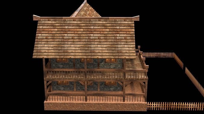 Historical Medieval Building Low Poly Model Low-poly 3D model 7