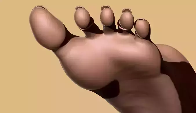 Spread Toes Female Foot - 3D Print Model - Scan-Based