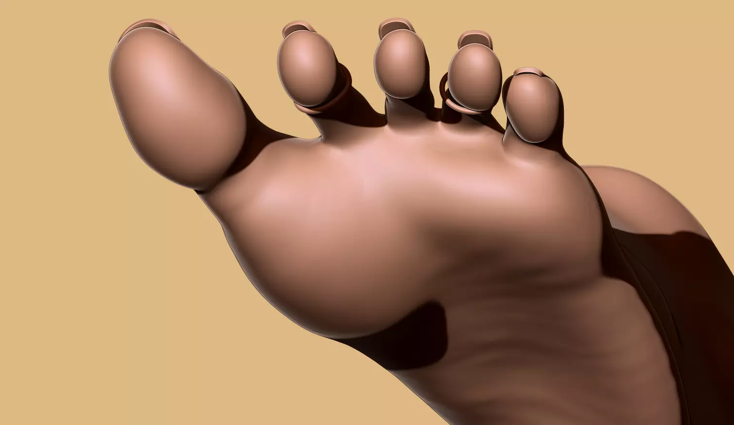 Spread Toes Female Foot - 3D Print Model - Scan-Based 3D print model