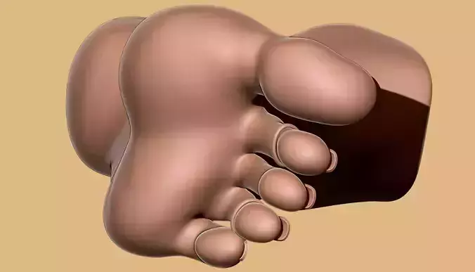 Female Foot - Raised Heel Pose - Printable - Scan-Based