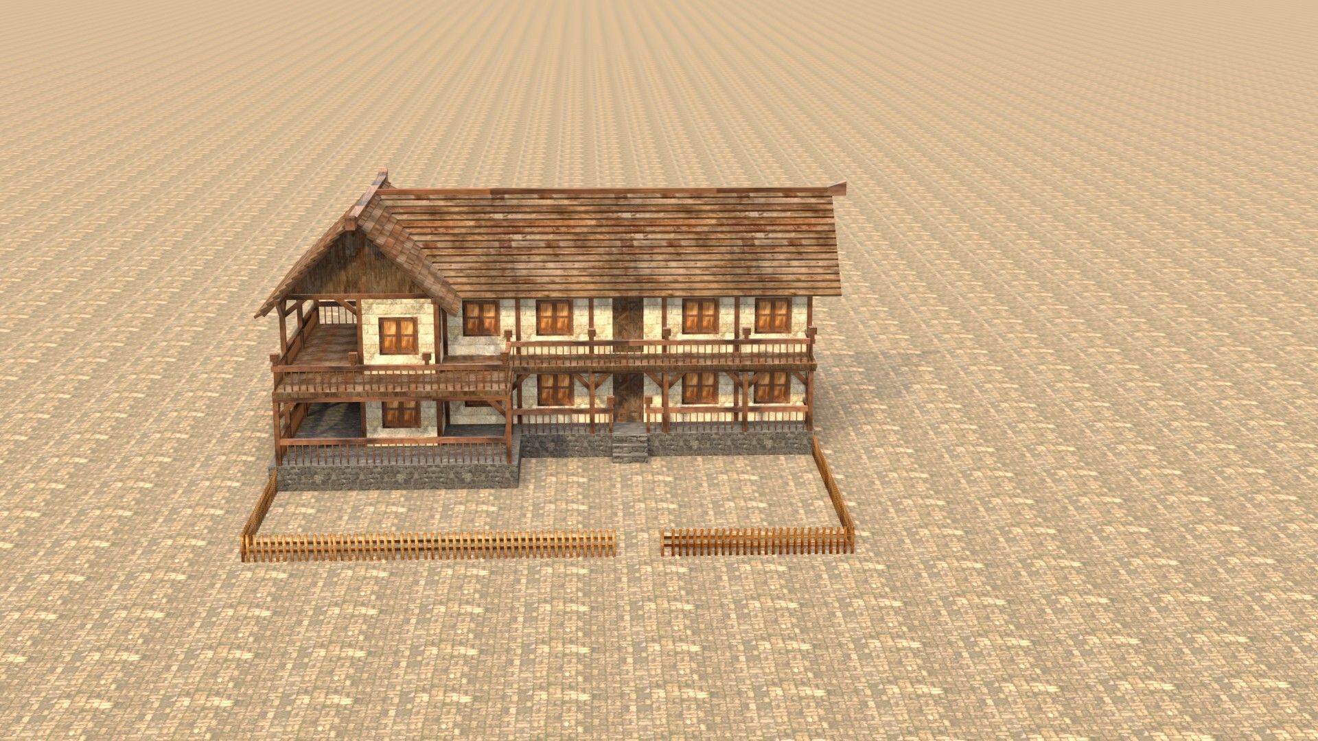 Game-Ready Medieval Cottage Model Low-poly 3D model_17