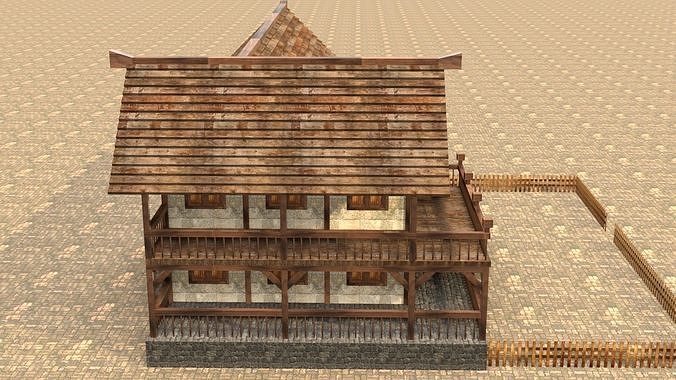 Game-Ready Medieval Cottage Model Low-poly 3D model 7