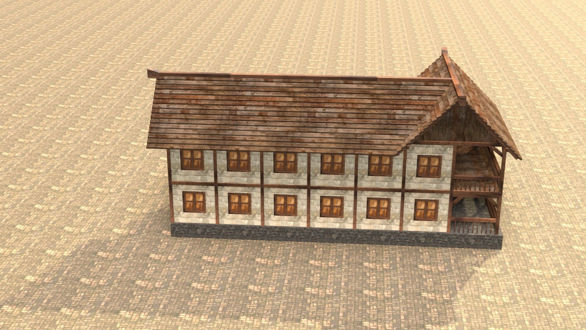 Game-Ready Medieval Cottage Model Low-poly 3D model_15