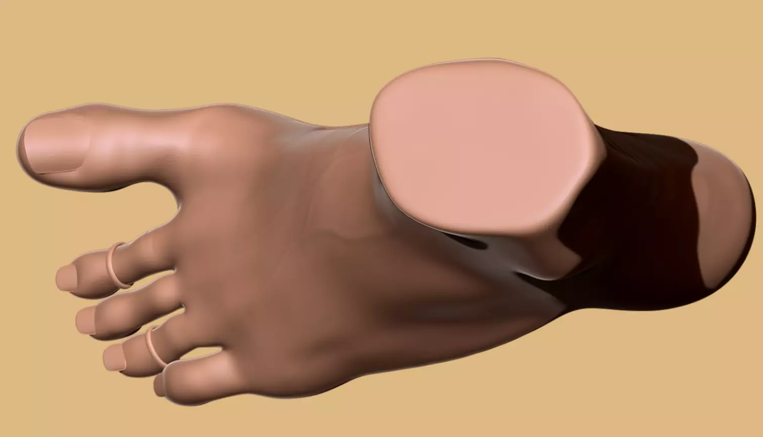 Big Toe Up Female Foot - 3D Print Model - Scan-Based 3D print model