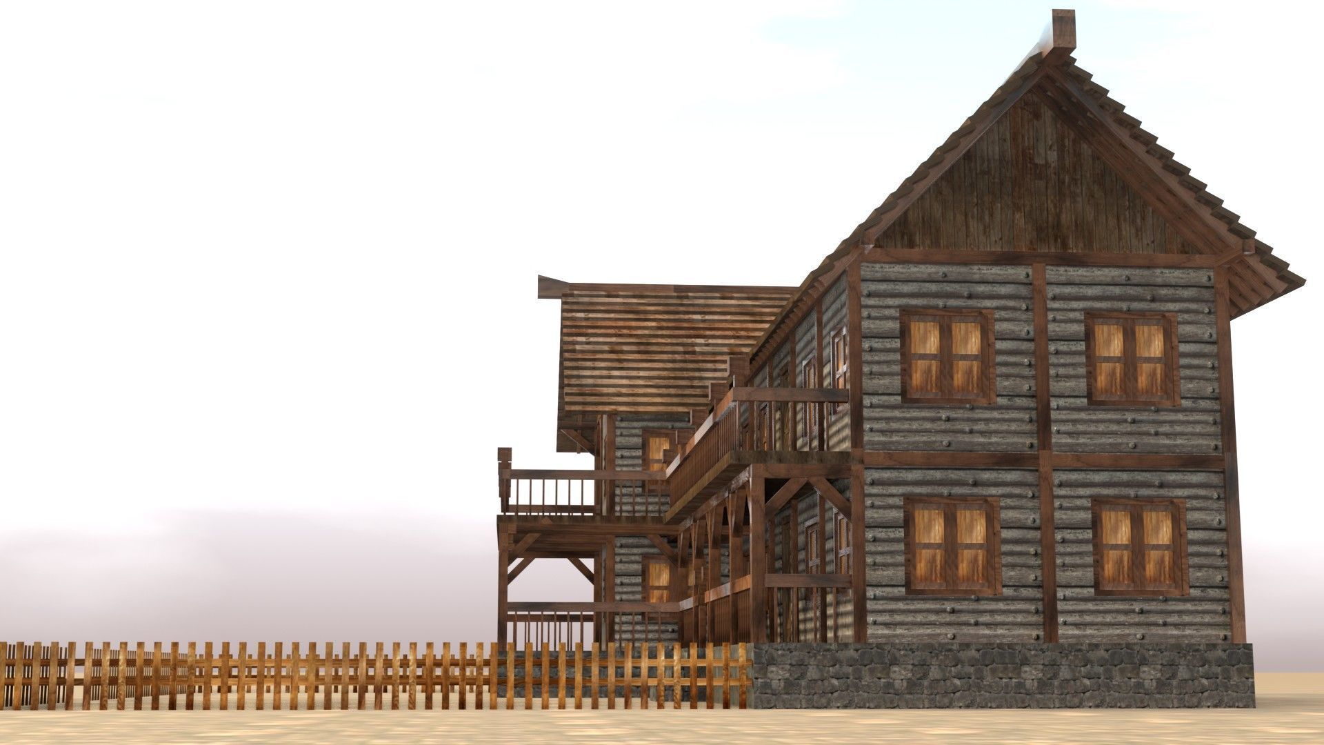 Fantasy Medieval House 3D Design Low-poly 3D model_12