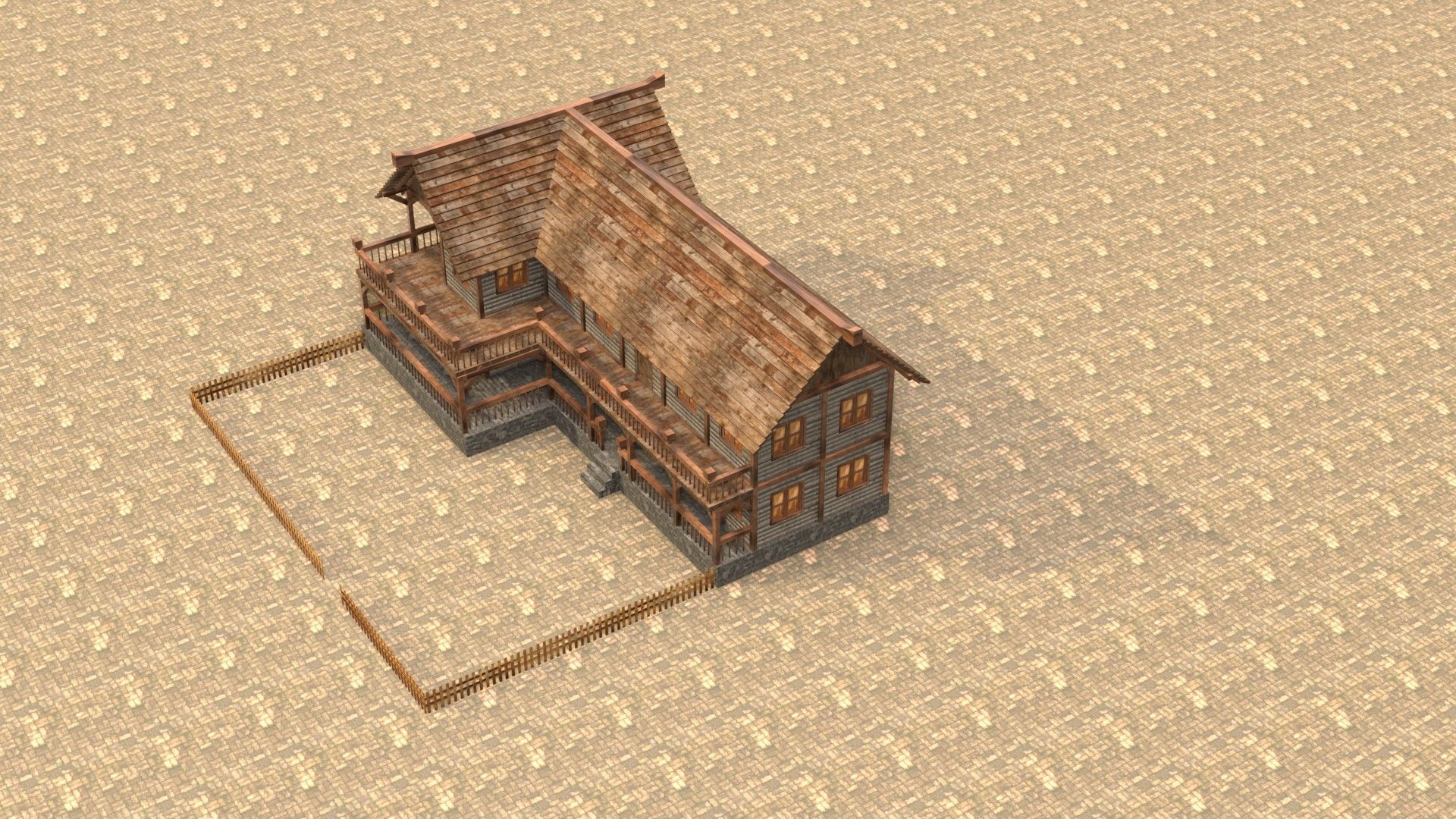 Fantasy Medieval House 3D Design Low-poly 3D model_19