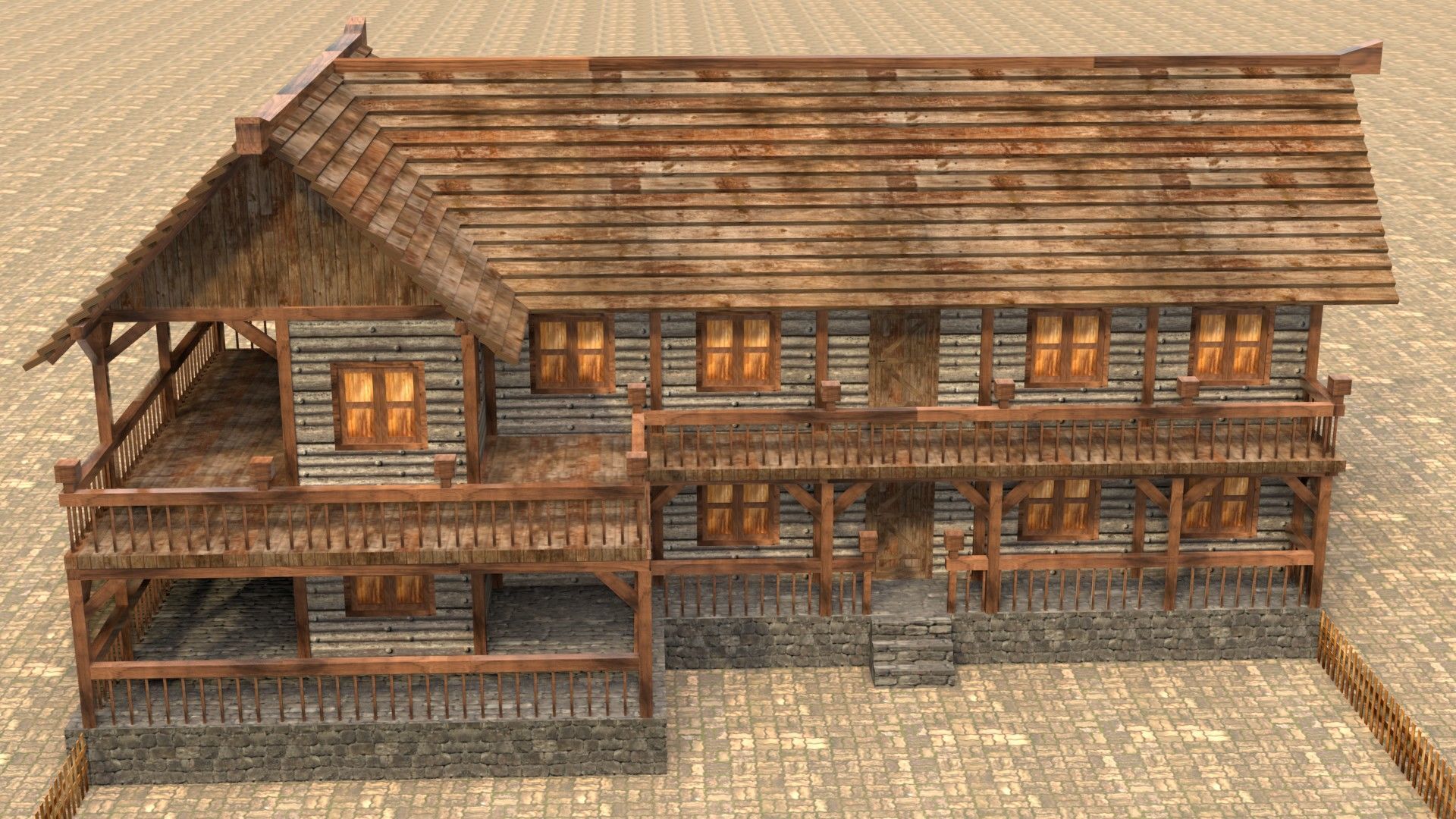 Fantasy Medieval House 3D Design Low-poly 3D model_1