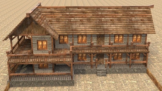 Fantasy Medieval House 3D Design Low-poly 3D model 2