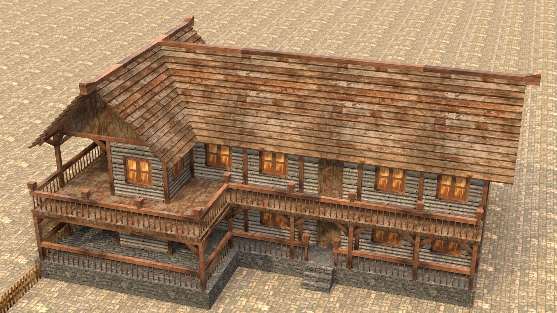 Fantasy Medieval House 3D Design Low-poly 3D model_3
