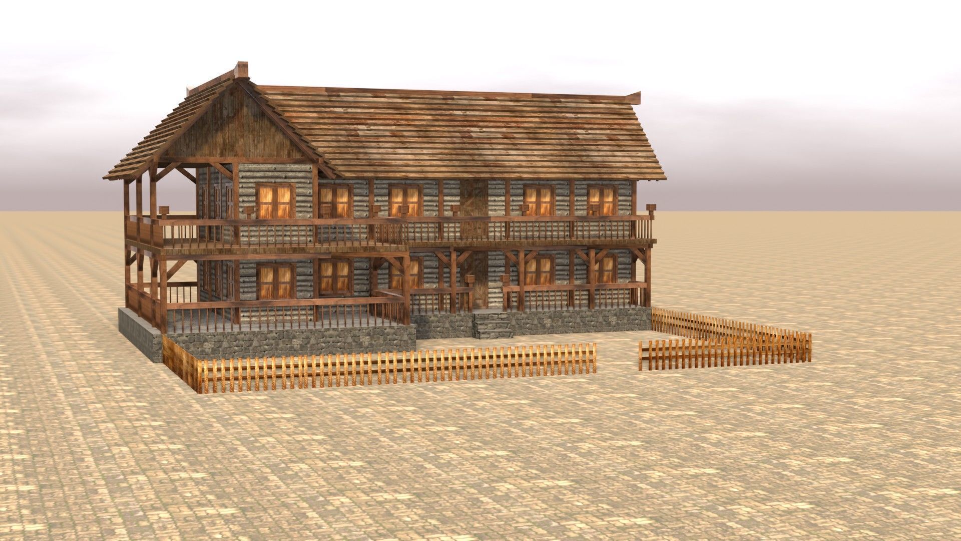 Fantasy Medieval House 3D Design Low-poly 3D model_16