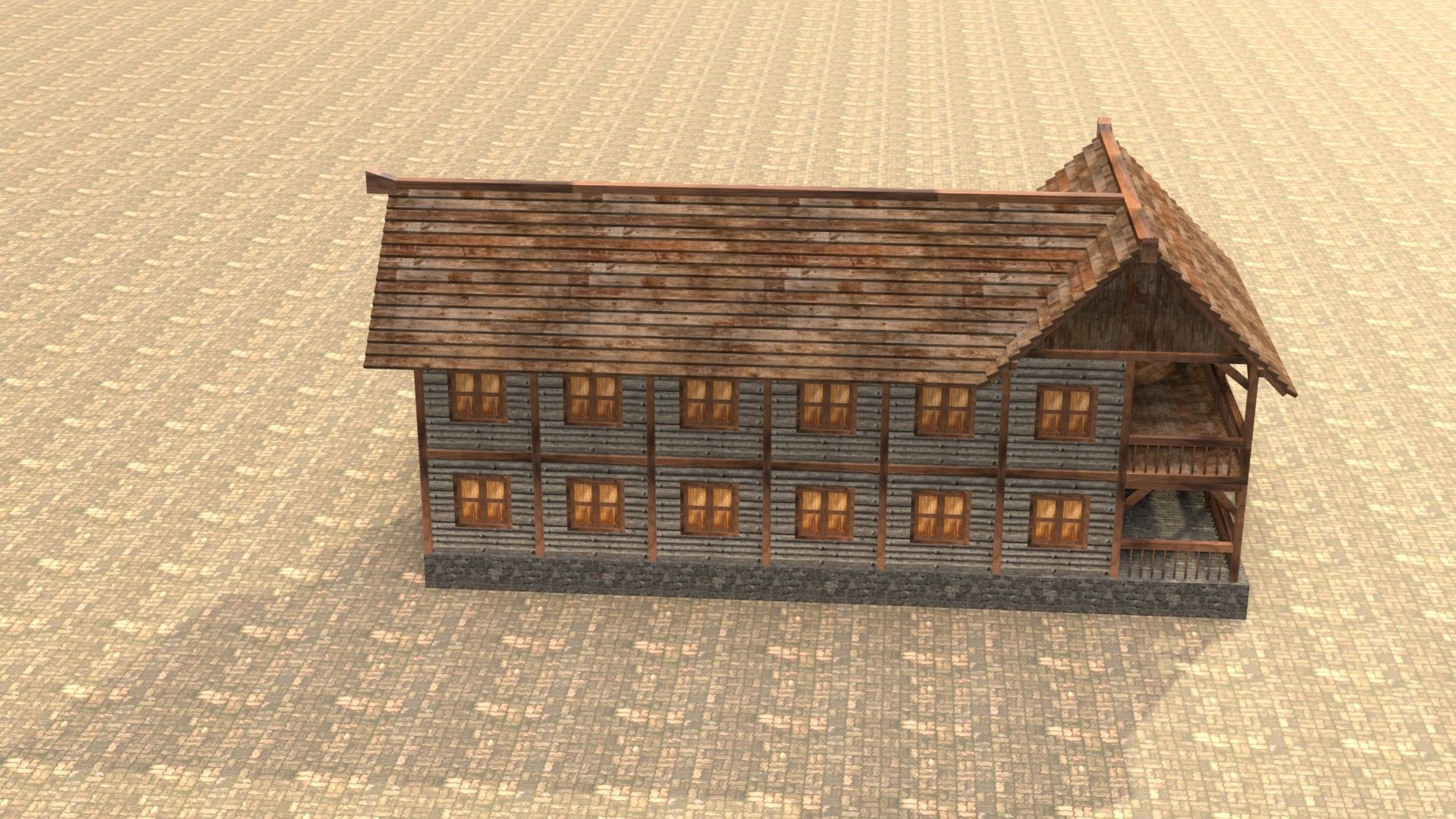 Fantasy Medieval House 3D Design Low-poly 3D model_15