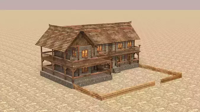 Fantasy Medieval House 3D Design Low-poly 3D model