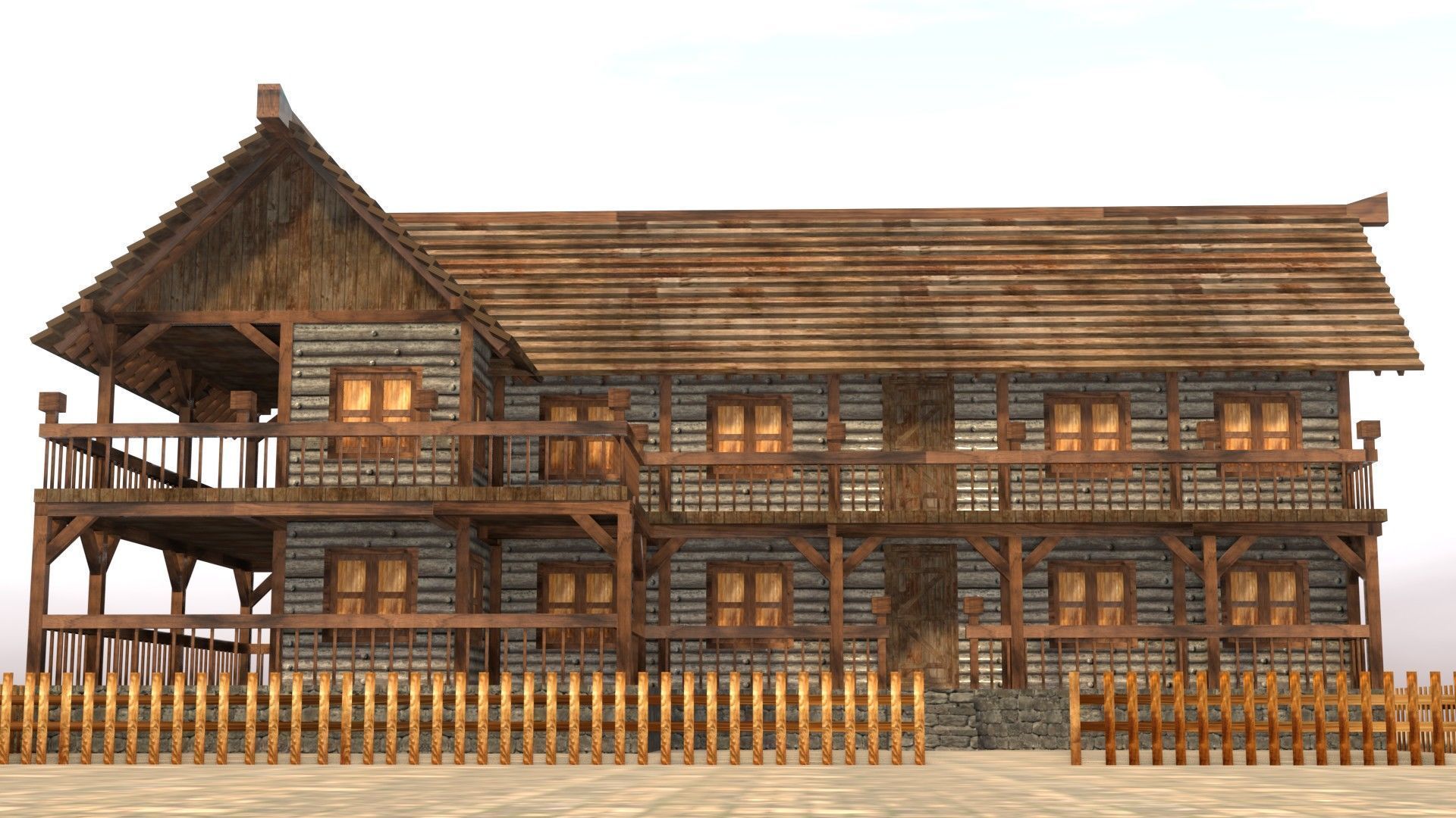 Fantasy Medieval House 3D Design Low-poly 3D model_10