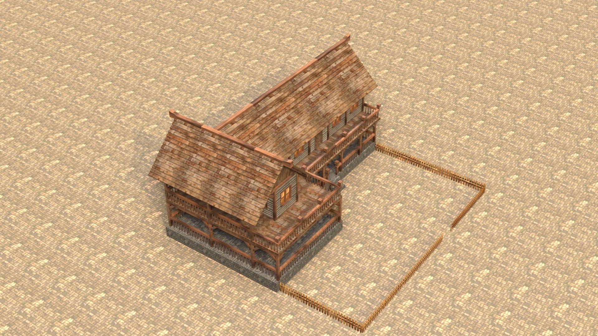 Fantasy Medieval House 3D Design Low-poly 3D model_18