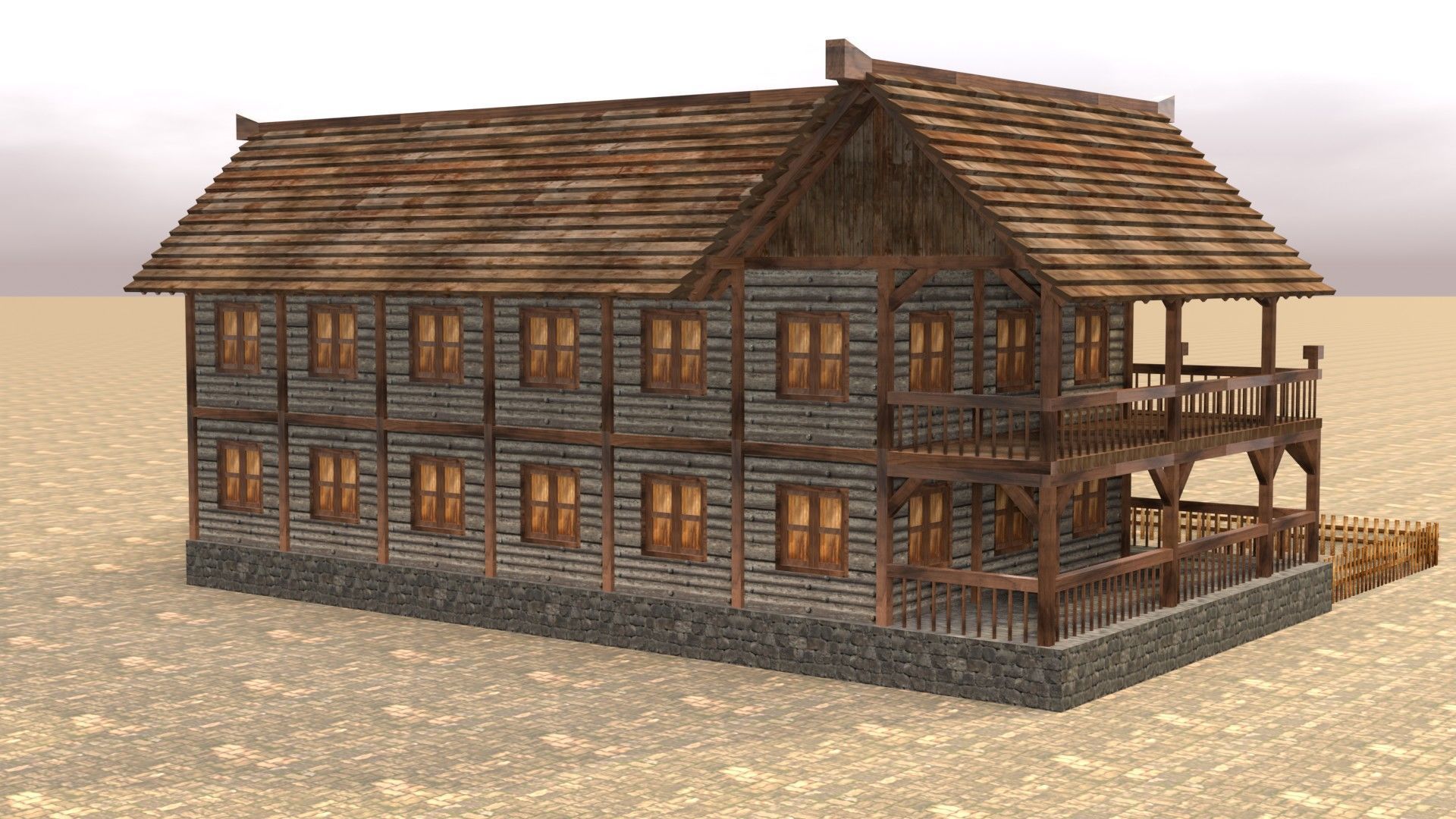 Fantasy Medieval House 3D Design Low-poly 3D model_7
