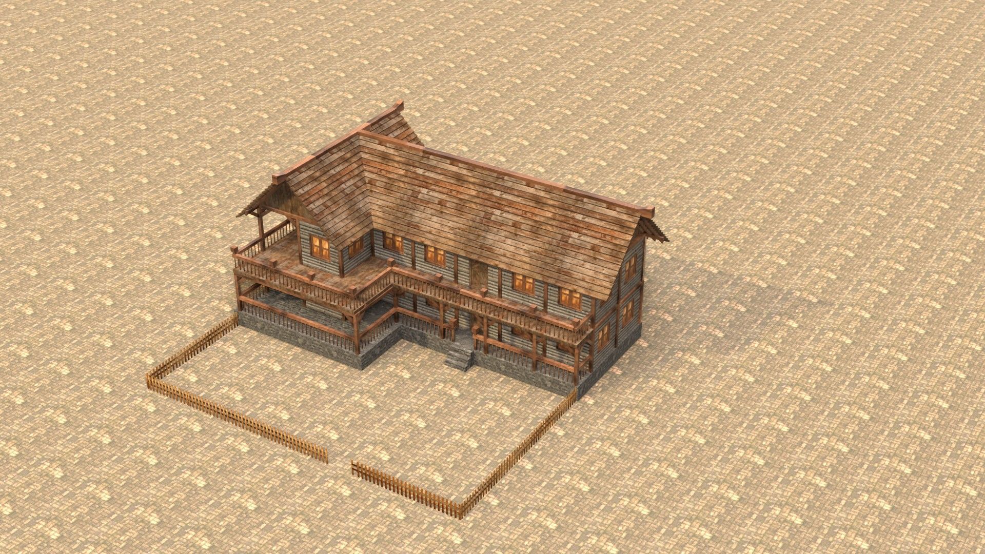 Fantasy Medieval House 3D Design Low-poly 3D model_13