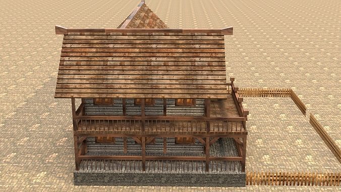 Fantasy Medieval House 3D Design Low-poly 3D model 7