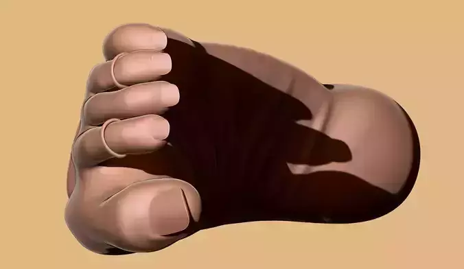 Toes Curled Inward Female Foot - 3D Print Model - Scan-Based