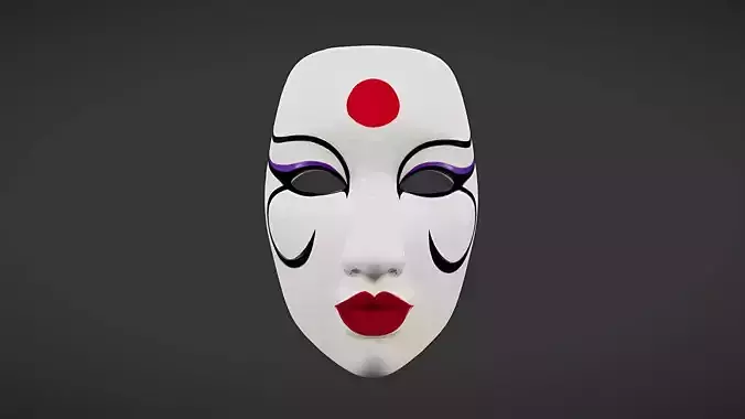 Elegant Geisha-Inspired Mask