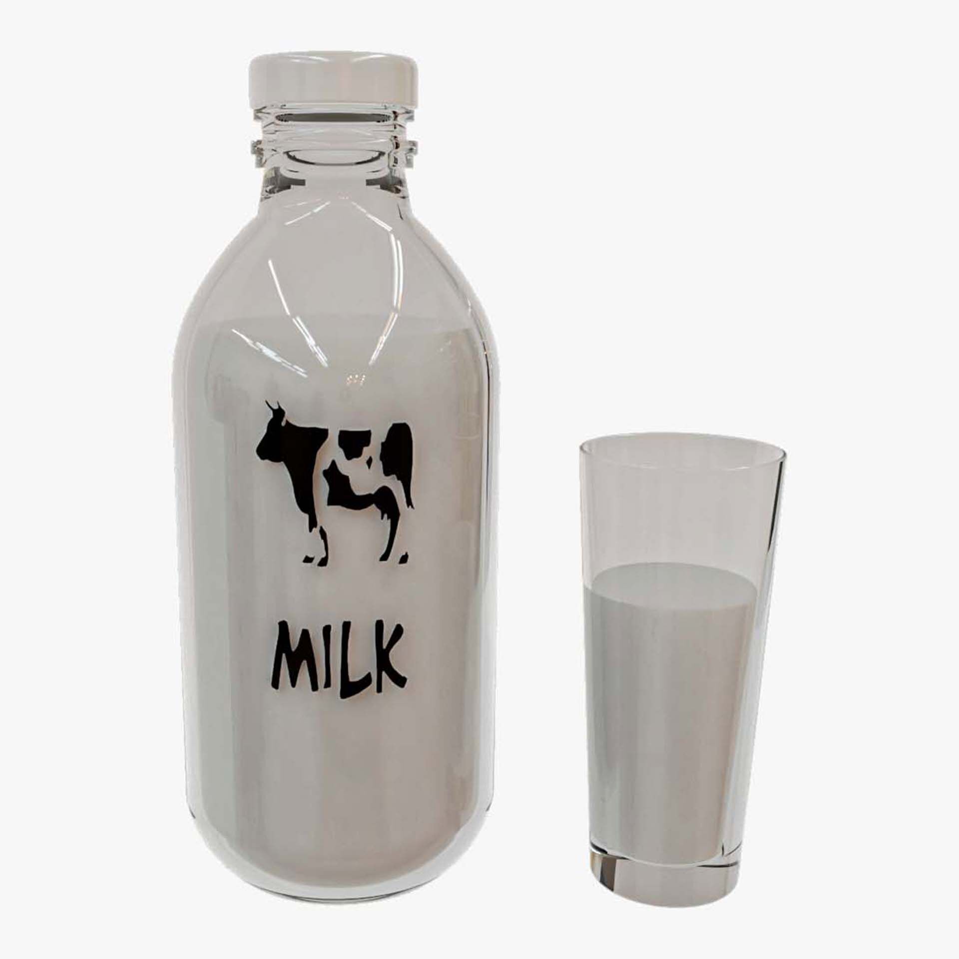 Milk bottle 3D model_1