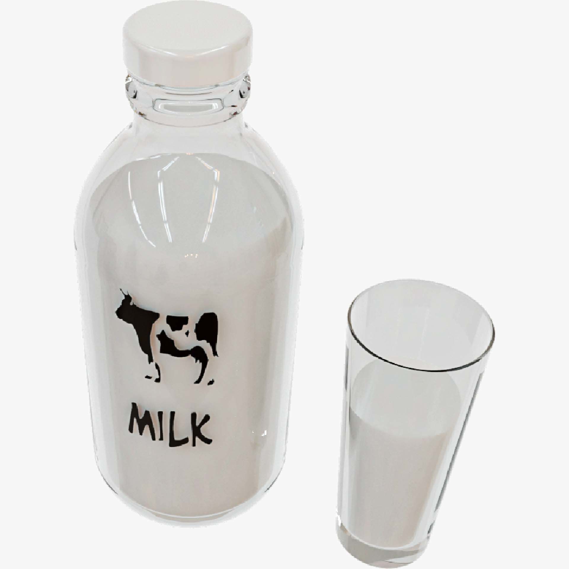 Milk bottle 3D model_2