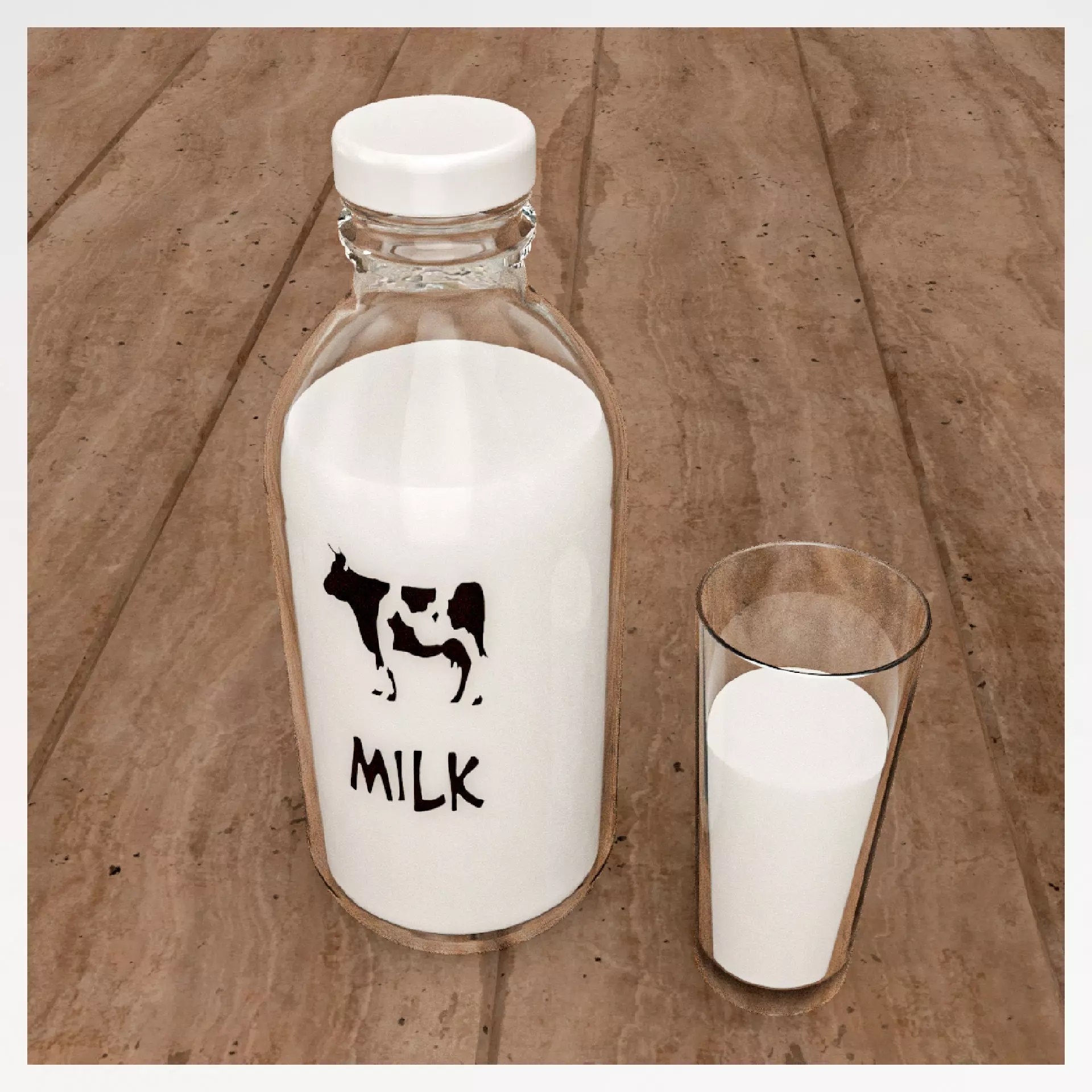 Milk bottle 3D model_0