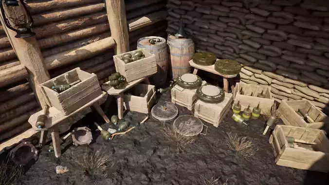German WW2 Explosives Pack 3D Model Collection