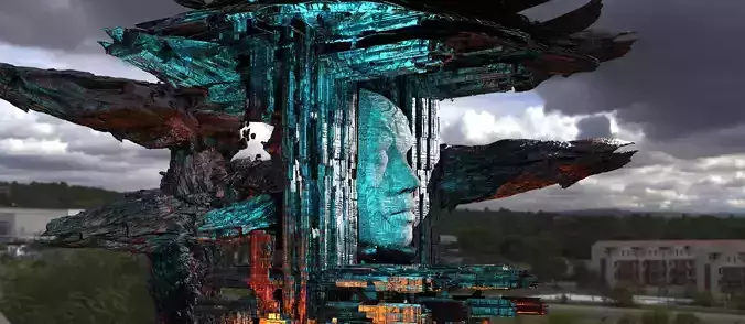 Ancient Crystal Sci fi tower 