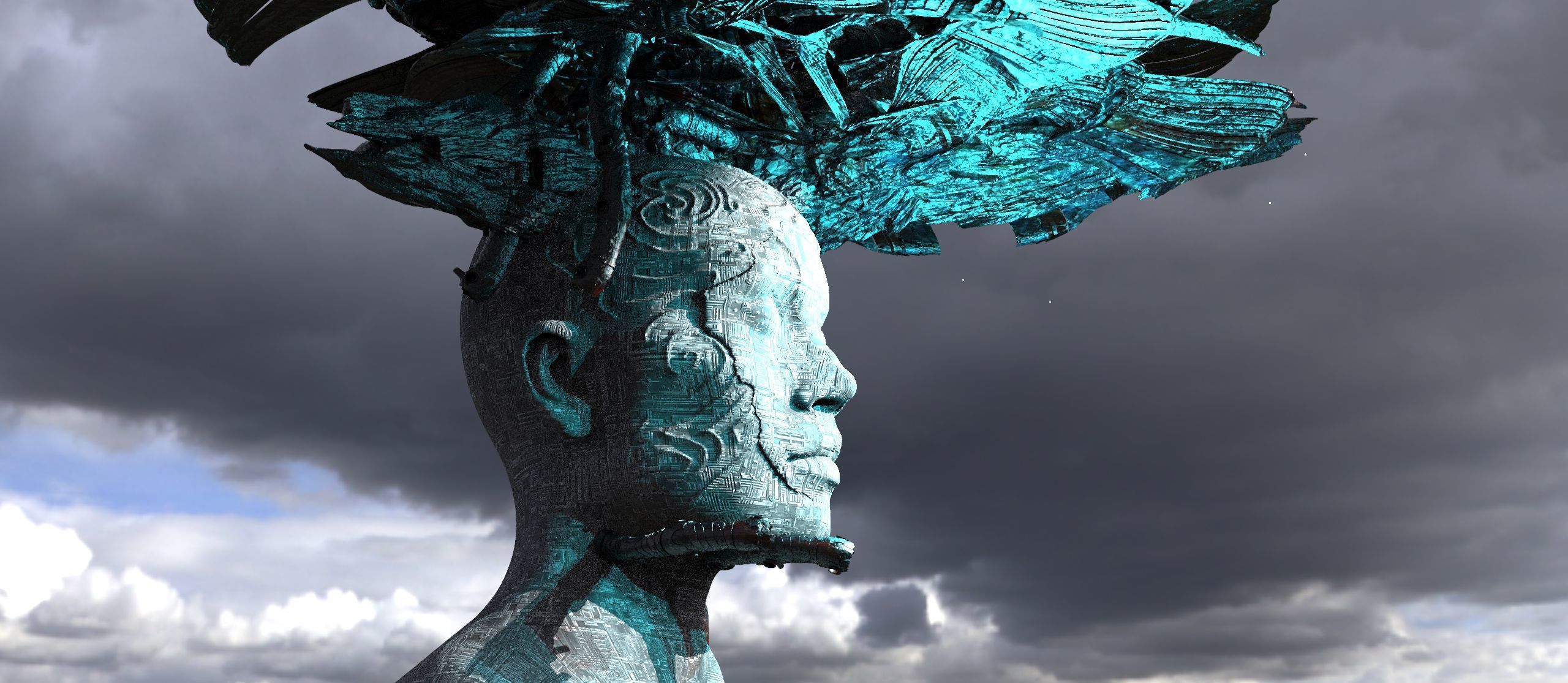 Ancient Crystal Sci fi tower mushroom 2 3D model_1