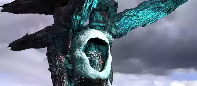 Ancient Crystal Sci fi tower cliff 3D model