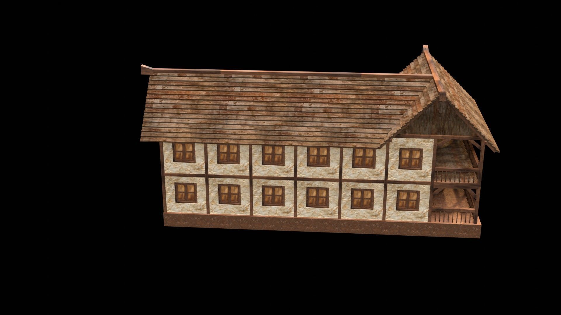 Classic Medieval Townhouse 3D Model Low-poly 3D model_15