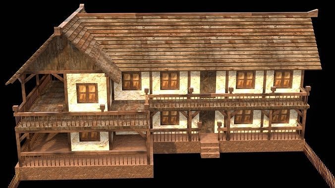 Classic Medieval Townhouse 3D Model Low-poly 3D model 2