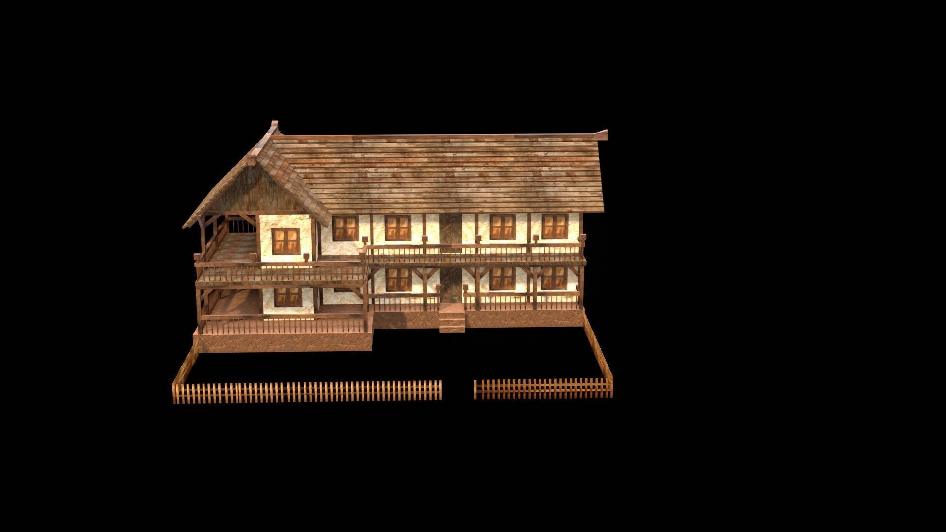 Classic Medieval Townhouse 3D Model Low-poly 3D model_17