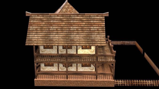 Classic Medieval Townhouse 3D Model Low-poly 3D model 7