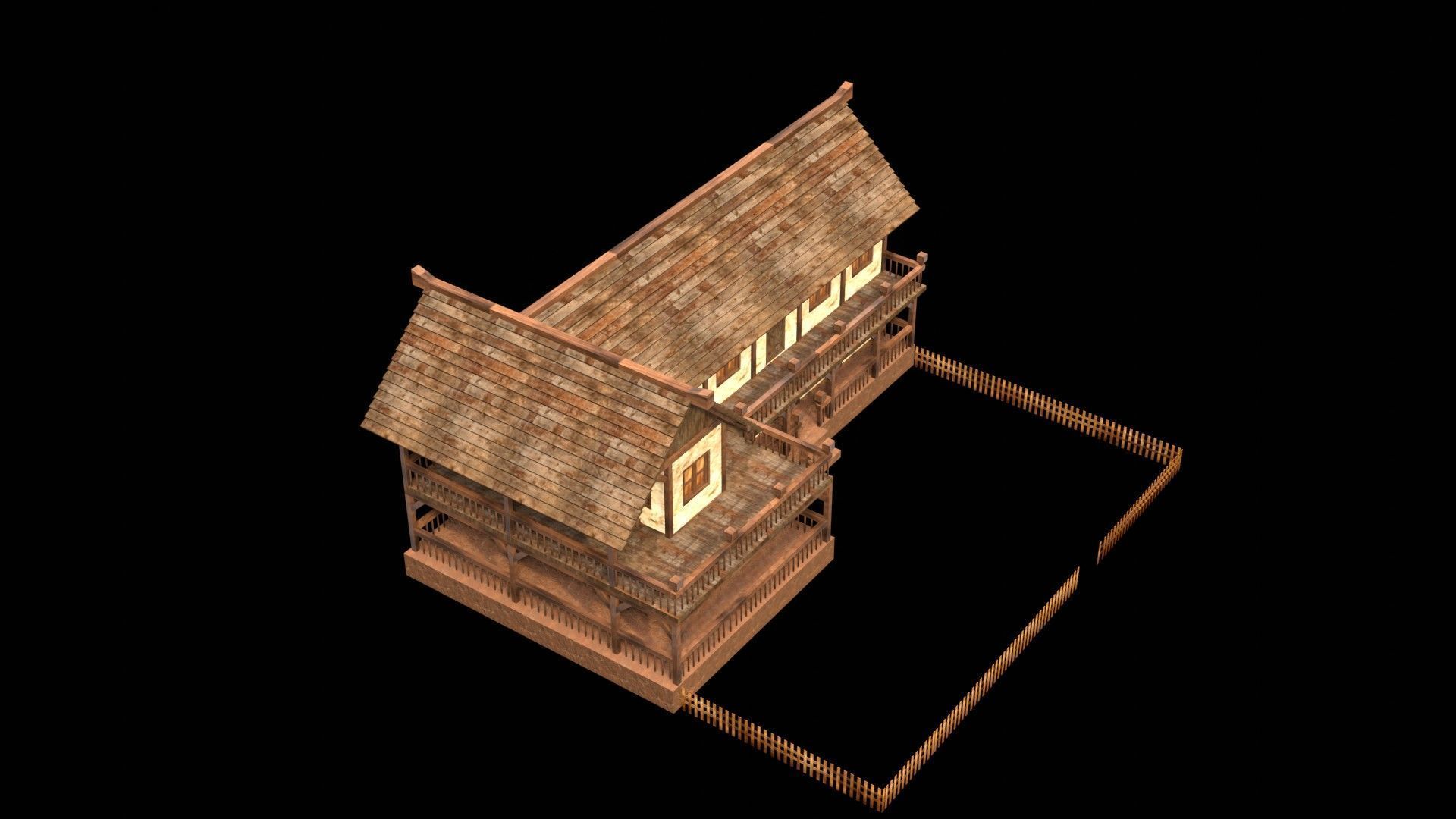 Classic Medieval Townhouse 3D Model Low-poly 3D model_18