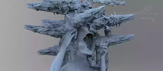 Ancient Crystal Sci fi tower cliff 4 