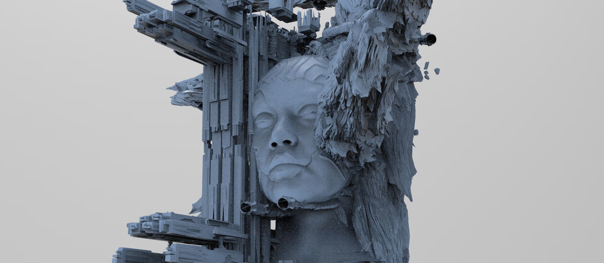 Ancient Crystal Sci fi tower cliff 7 3D model_1